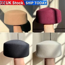 Hard Top Flat Top Hat 100% Wool Pillbox Hat Fashion Fedoras Hats  for Party