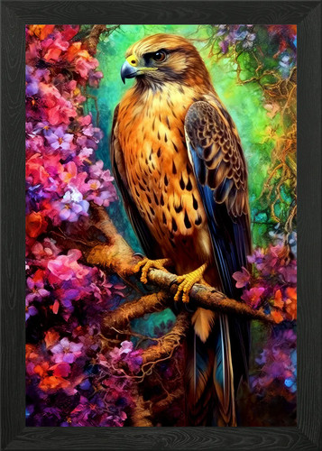 Falcon bird framed wall art - bird,