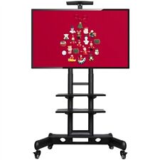 Mobile TV Stand for 32''-75'' LCD/ LED Flat Screen with Wheels & 3-tier Shelves