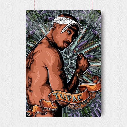 2pac poster rapper - rapper, legend