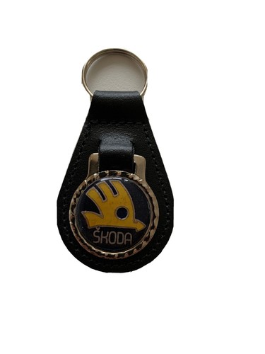 Black leather keyring fob - ,