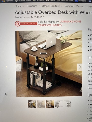 Adjustable overbed desk with - overbed,