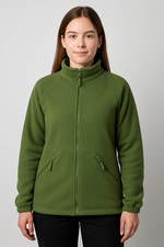 Authentic British army green fleece jacket zip sweater jumper military high colw