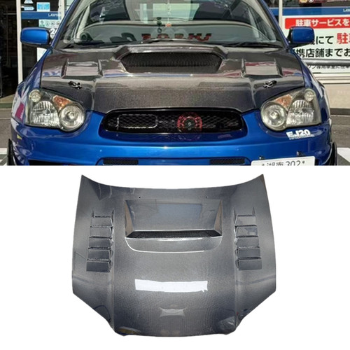 Real carbon front hood vented - carbon,