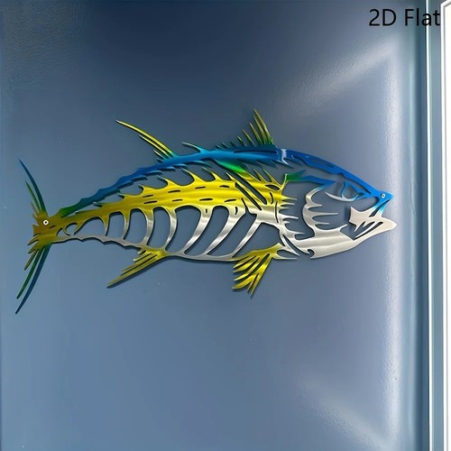 Metal yellowfin tuna wall - yellowfin,
