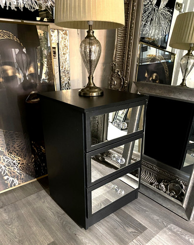 Black bedside fully - bedside, (fully