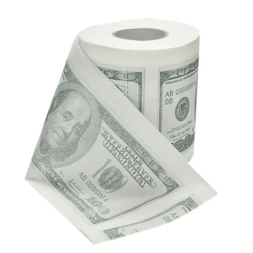 One hundred dollar bill toilet - one,