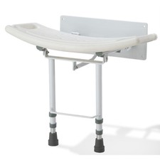 Wall mounted folding fold down shower seat chair stool bench adjustable legs