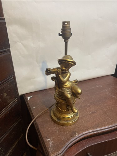 Gold cherub putti - gold, lamp