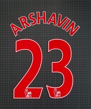 ARSHAVIN #23 2007-2013 Player Size Premier League Red Nameset Lextra