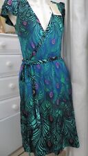 Matthew Williamson green peacock wrap dress size S  BNWT
