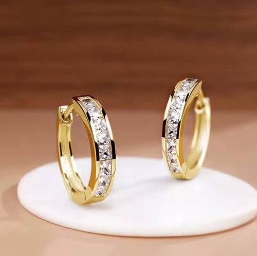 Women hoop earrings - gold, gf