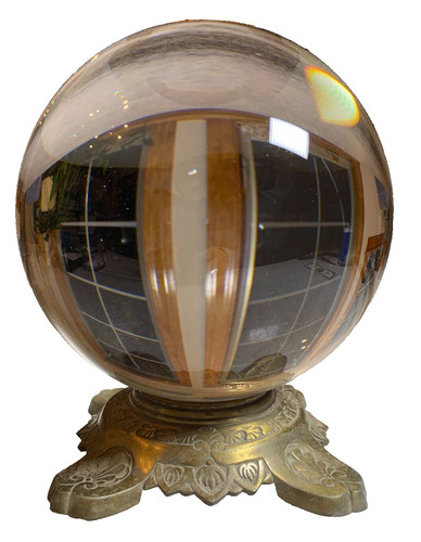 Big antique crystal ball - antique,