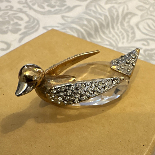 Gold tone duck paperweight - tone,