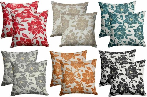 Peony floral chenille cushion - ,