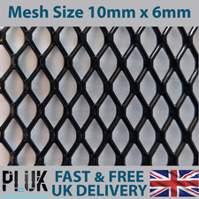 DIFFERENT SIZE Sheets of Expanded Aluminium Black Metal Mesh Size 10mm x 6mm