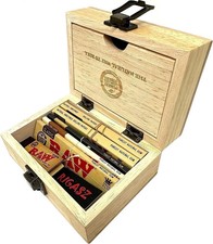 RAW Wooden Rolling Box Gift Set for RAW Smoking Papers & Tips ( Only BOX ) NEW