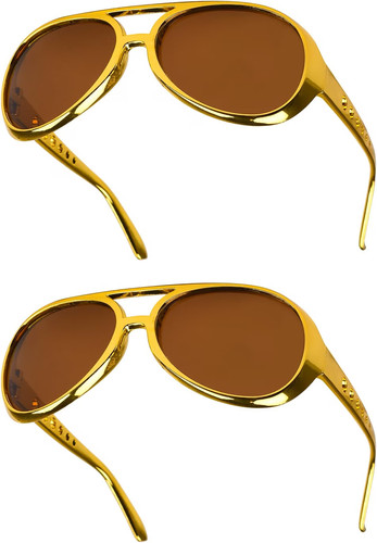 2pcs gold elvis glasses - elvis,