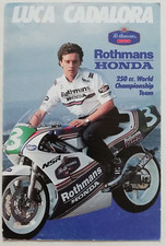MOTORCYCLING LUCA CADALORA - ROTHMANS HONDA 250 CC WORLD CHAMPIONSHIP TEAM CARD