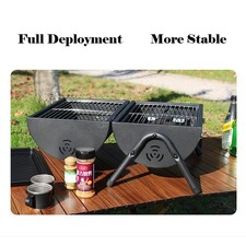 Portable Mini Two-side Barbecue Barrel BBQ Grill Charcoal Outdoor Garden Camping