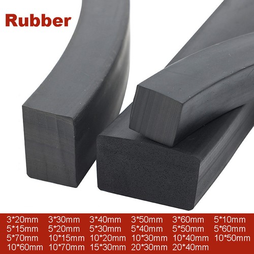 Solid rubber strip square - solid,