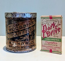 Vintage Wild Woodbine & Park Drive London Tobacco Cigarette Tin Advertising