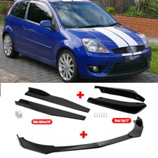 For Ford Fiesta MK Car Side Skirts + Rear Lip+Front Bumper Spoiler Splitter Kit
