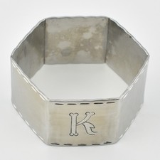 VTG KSIA Keswick School of Industrial Art Hammered Napkin Ring Monogram K