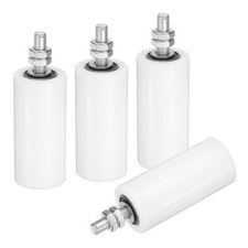 4Pcs Slide Gate Guide Roller, 5" Nylon Sliding Gate Support Assembly, White
