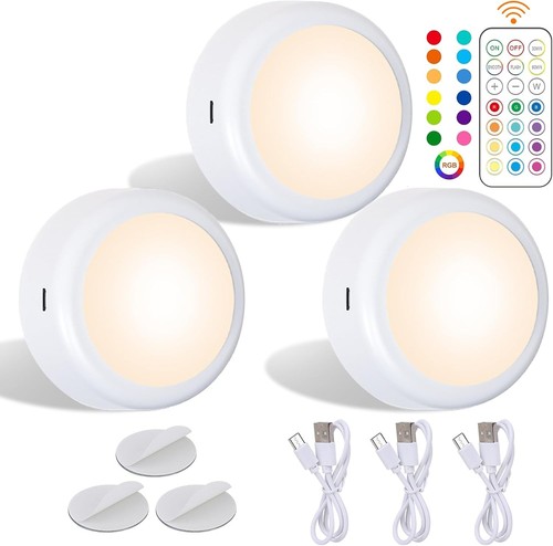 Rechargeable rgb puck lights - rgb,