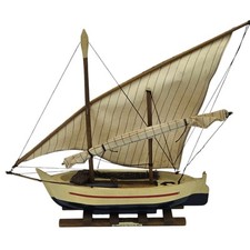 Vintage Model Wooden Sail Boat Fishing Boat Ship Model Llaut Doble Mastil