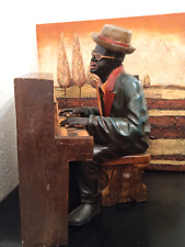 LARGE HEAVY American vintage jazz band Pianist  figurine/ Sculpture  47 cm TALL