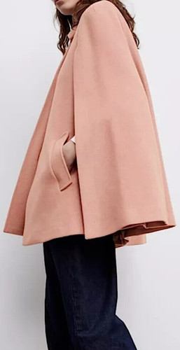 Zara swing cape poncho - poncho, salmon