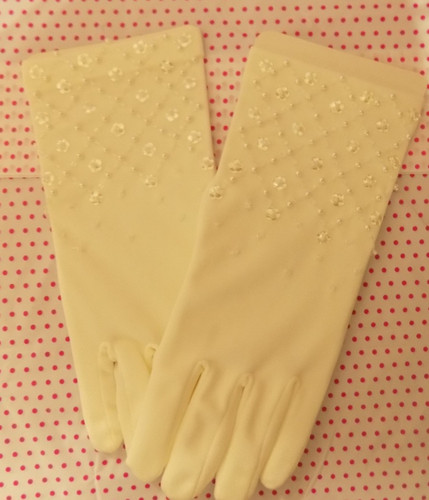 Ivory communion satin - , sequin