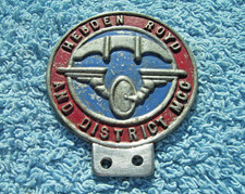 VINTAGE 1950s HEBDEN ROYD & DISTRICT MOTORCYCLE CLUB CAR BADGE ~ YORKSHIRE RARE