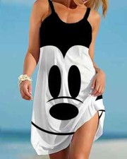 Disney Mickey Mouse sexy camisole women's mini dress 2025 summer beach dress