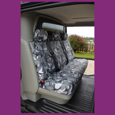 Rear Tailored Waterproof Grey Camo Seat Covers FOR Renault Trafic Crew 2001-14