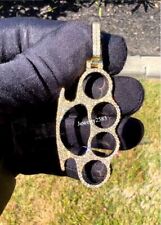 Unique Style Knuckle Dusters Pendant In Certified Lab Grown Diamond 925 Silver