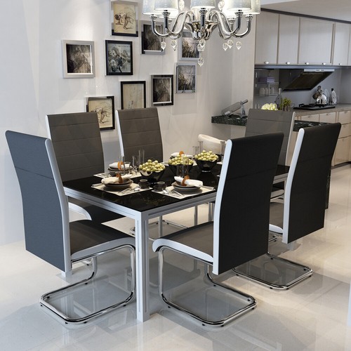 Grey faux leather - grey, dining