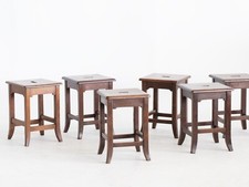 Oak Lab Stools, Mid 20th