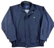 Lacoste Men's Jacket L Navy Zip Front Retro Casual Harrington Lightweight Mod