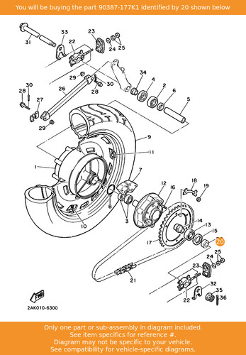 Yamaha collar 90387 177k1 - collar,, oem