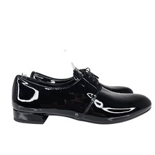 Prada Womens Black Patent Leather Derby Shoes Size UK 4.5 EU 37.5