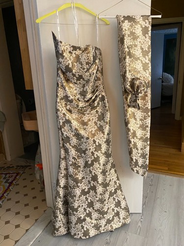 Jovani gold metallic brocade - metallic,