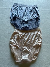 Hanes Her Way Womens Nylon Briefs Size 8 - 2 Pack Pink & Blue Lace Waist