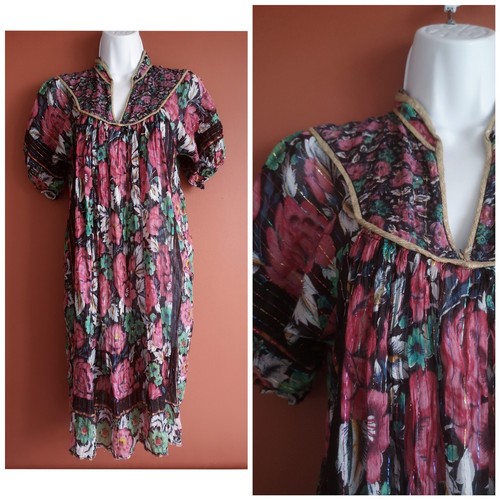 Vintage 70s black pink indian - black,
