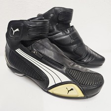 PUMA Testastretta Mid II Low Men's Size UK 9 Black Gold  Motorbike Ankle Boots 