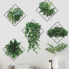 3D Vivid Green Plants Grid