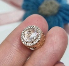 NEW Genuine PANDORA Rose Gold Radiant Hearts Clear Charm   💕  ALE R