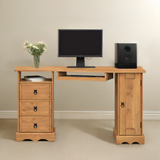 Corona Corner Computer Desk Office Table Mexican Solid Pine by Mercers Furniture